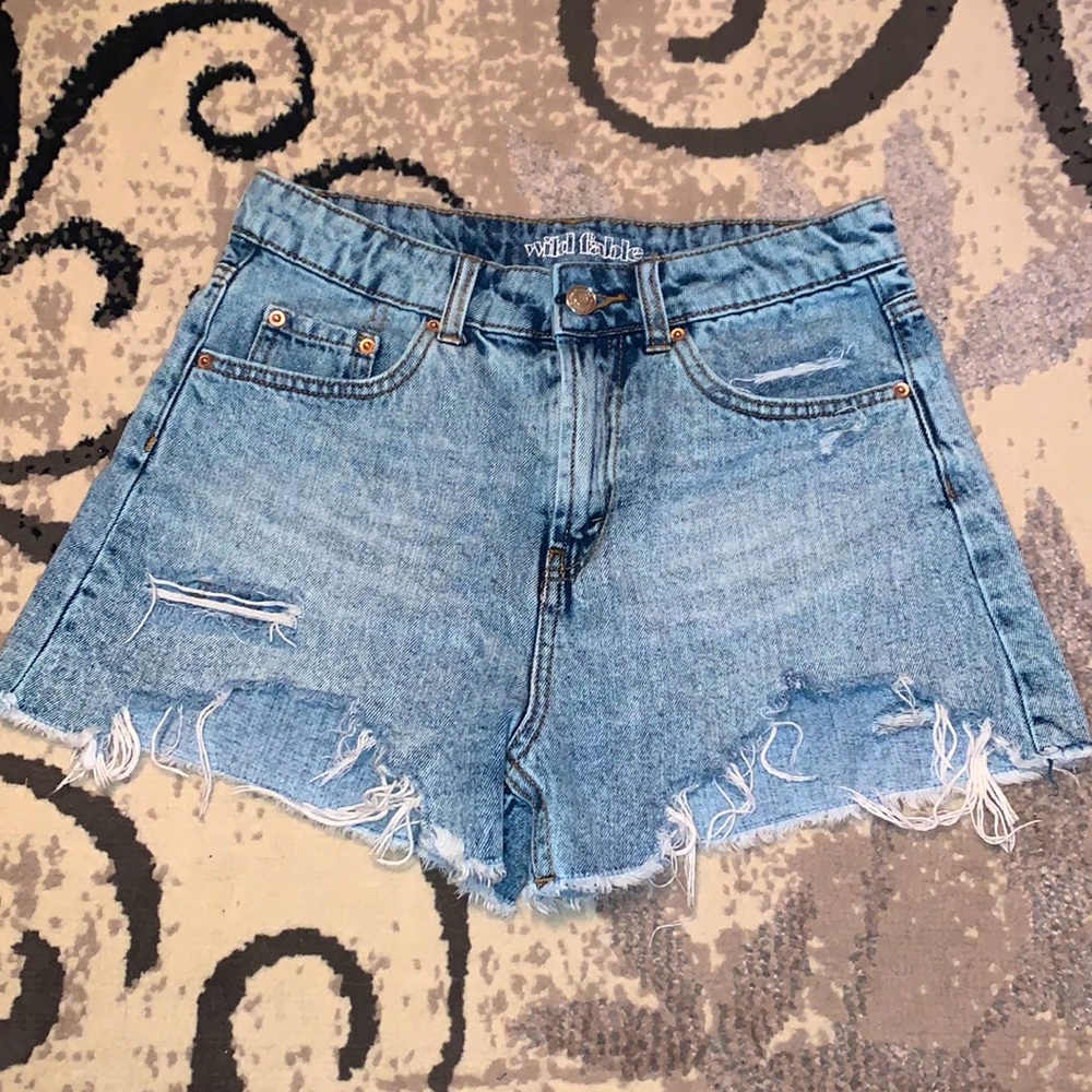 Jean shorts; size 2; washed-out blue color